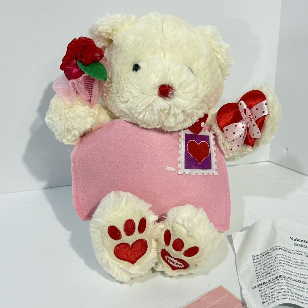 Avon 1998 Singing Animated Plush Bear Signed Sealed Delivered I'm Yours READ